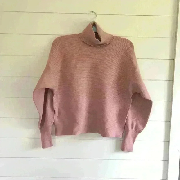 Olive & Oak NWT Turtleneck Ribbed Sweater Winter Blush Size M - Picture 2 of 6